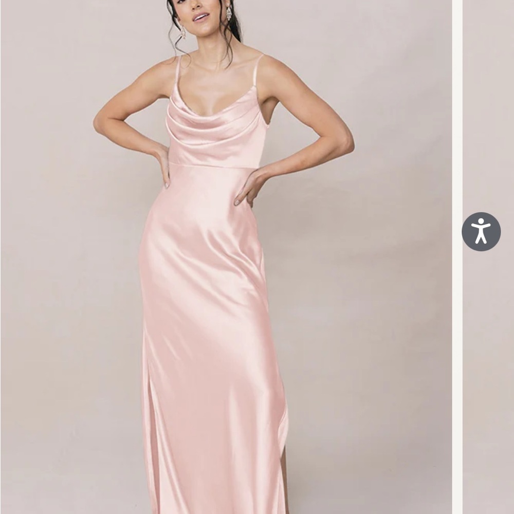 Revelry Skye Satin Blush Bridesmaid Wedding Dress